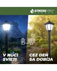 Lampa Strend Pro Garden, reťaz, ohrada, plot do záhrady, 2x solárne svietidlo, 1x LED, 16,5x16,5x71,5 cm
