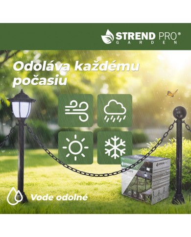 Lampa Strend Pro Garden, reťaz, ohrada, plot do záhrady, 2x solárne svietidlo, 1x LED, 16,5x16,5x71,5 cm