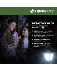 Lampa Strend Pro Garden, reťaz, ohrada, plot do záhrady, 2x solárne svietidlo, 1x LED, 16,5x16,5x71,5 cm