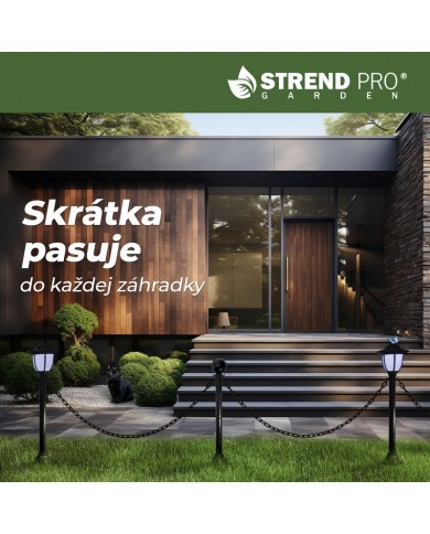 Lampa Strend Pro Garden, reťaz, ohrada, plot do záhrady, 2x solárne svietidlo, 1x LED, 16,5x16,5x71,5 cm