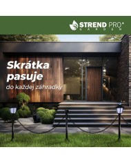Lampa Strend Pro Garden, reťaz, ohrada, plot do záhrady, 2x solárne svietidlo, 1x LED, 16,5x16,5x71,5 cm
