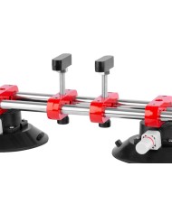 Držiak skla Strend Pro, prísavný, 2-kupolový, nivelačná pomôcka na dlažbu a obklady, profesional, max. 150 kg