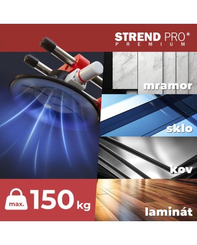 Držiak skla Strend Pro, prísavný, 2-kupolový, nivelačná pomôcka na dlažbu a obklady, profesional, max. 150 kg