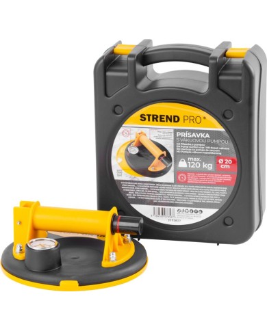 Držiak skla Strend Pro, prísavný, 1-kupolový, s manometrom, 20 cm, max. 120 kg