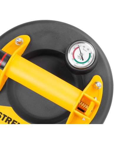 Držiak skla Strend Pro, prísavný, 1-kupolový, s manometrom, 20 cm, max. 120 kg