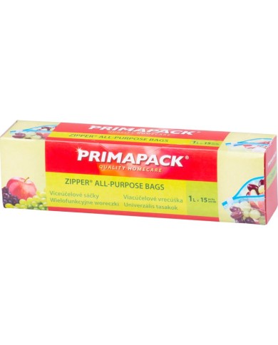 Vrecko Primapack Zipper, vrecúško, viacúčelové, na potraviny, 1 lit., 15 ks