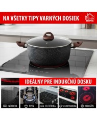 Hrniec MagicHome Black Marble Line, 20 cm, 2200 ml, s pokrievkou