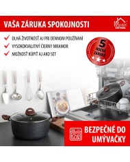 Hrniec MagicHome Black Marble Line, 20 cm, 2200 ml, s pokrievkou