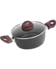 Hrniec MagicHome Black Marble Line, 20 cm, 2200 ml, s pokrievkou