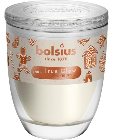 Sviečka Bolsius Starlight Nugát, Vianoce, krémová, v skle, 48 hod., 100x120 mm