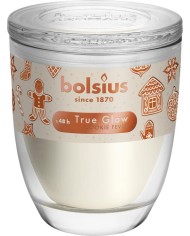 Sviečka Bolsius Starlight Nugát, Vianoce, krémová, v skle, 48 hod., 100x120 mm