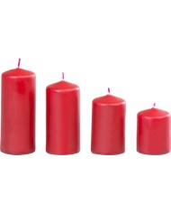 Sviečka MagicHome, vianočná, adventná, bordová, 48 mm 60/80/100/120 mm, bal. 4 ks