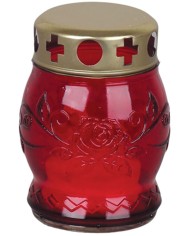 Kahanec Grave, červené sklo, 6-8 h, 25 g, 10 cm, na hrob