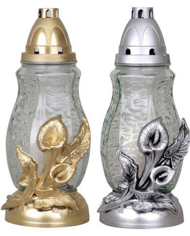 Kahanec Grave, s kalami, mix farieb zlatý/strieborný, 40 h, 110 g, 29 cm, na hrob