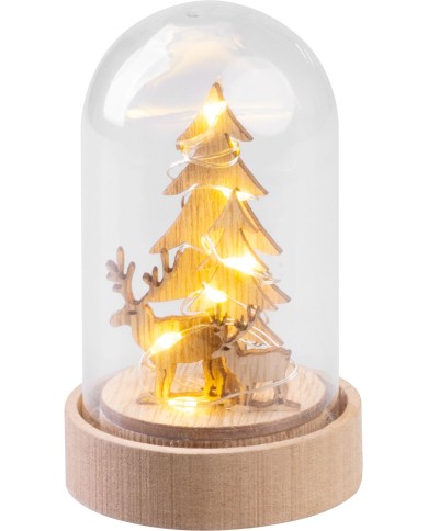 Dekorácia MagicHome Vianoce, stromček v kupole, LED, teplá biela, interiér, 5,5x9 cm