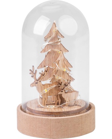 Dekorácia MagicHome Vianoce, stromček v kupole, LED, teplá biela, interiér, 5,5x9 cm