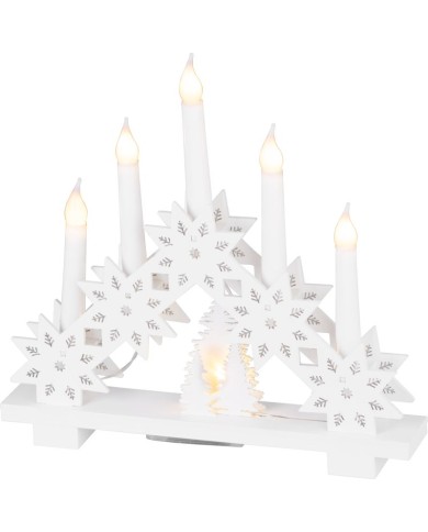 Svietnik MagicHome Vianoce, 6x LED teplá biela, 2xAA, interiér, 32x5x30,5 cm