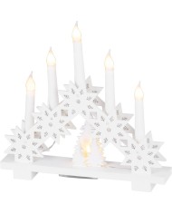 Svietnik MagicHome Vianoce, 6x LED teplá biela, 2xAA, interiér, 32x5x30,5 cm