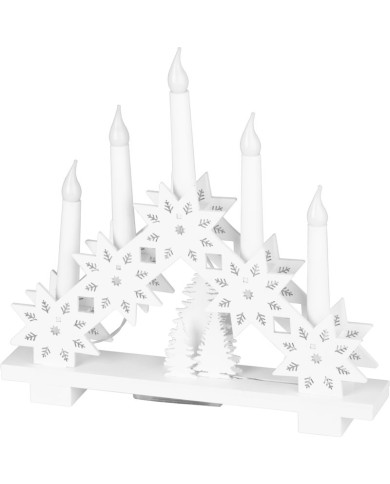 Svietnik MagicHome Vianoce, 6x LED teplá biela, 2xAA, interiér, 32x5x30,5 cm