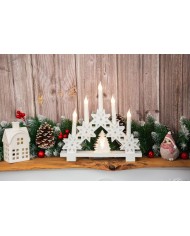 Svietnik MagicHome Vianoce, 6x LED teplá biela, 2xAA, interiér, 32x5x30,5 cm