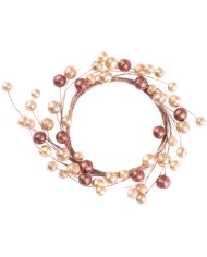 Dekorácia MagicHome Vianoce, veniec, berries, zlatý, 15 cm