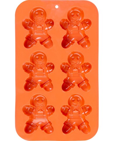 Forma MagicHome, na pečenie, vianoce, silikón, 6 kusov postavičky perníček, 29,5x17,5x2,7 cm