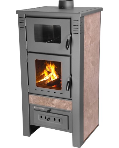 Kachle Pro TAURUS Ceramic, mocca, 12 kW, 120 mm, s rúrou na pečenie