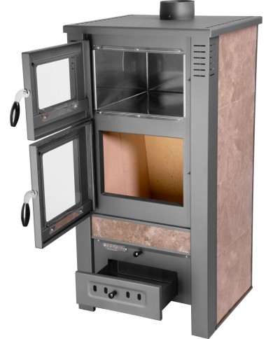 Kachle Pro TAURUS Ceramic, mocca, 12 kW, 120 mm, s rúrou na pečenie