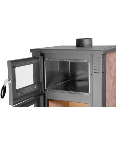 Kachle Pro TAURUS Ceramic, mocca, 12 kW, 120 mm, s rúrou na pečenie