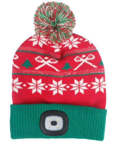 Čiapka Strend Pro X-mas zeleno-červená L, 4x SMD LED, USB nabíjanie