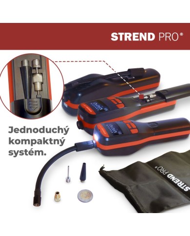 Kompresor Strend Pro K25, ručný, 150 psi, 10 bar, LED svetlo, akumulátorová pumpička
