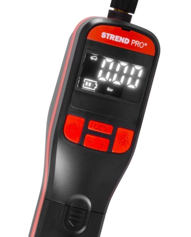 Kompresor Strend Pro K25, ručný, 150 psi, 10 bar, LED svetlo, akumulátorová pumpička