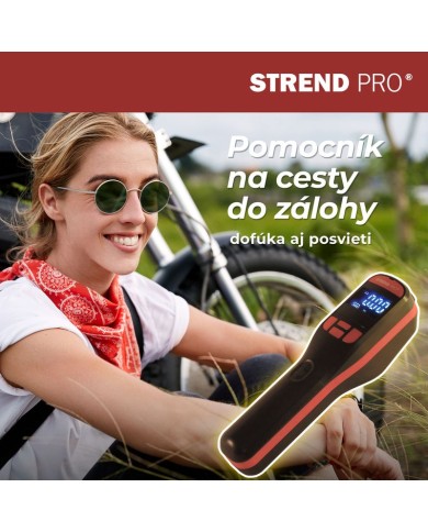 Kompresor Strend Pro K25, ručný, 150 psi, 10 bar, LED svetlo, akumulátorová pumpička
