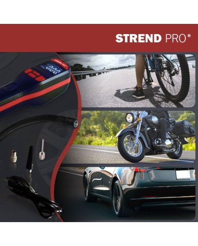 Kompresor Strend Pro K25, ručný, 150 psi, 10 bar, LED svetlo, akumulátorová pumpička