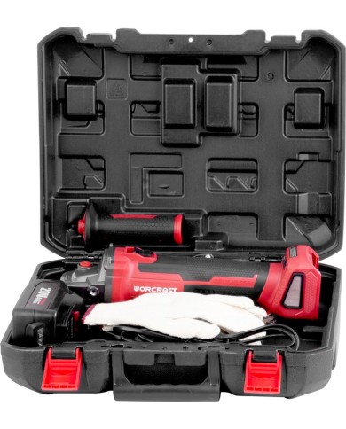 Brúska Worcraft CAG-S20LiBH ShareSYS, 115 mm, uhlová, SET v kufri, s batériou a nabíjačkou, 20V, 1x Li-ion, bezuhlíková