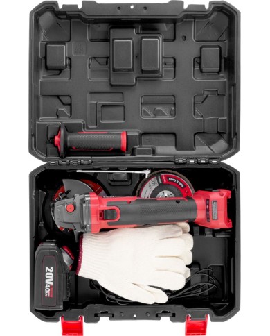 Brúska Worcraft CAG-S20LiBH ShareSYS, 115 mm, uhlová, SET v kufri, s batériou a nabíjačkou, 20V, 1x Li-ion, bezuhlíková