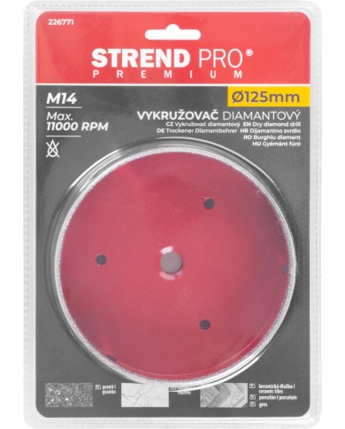 Vyrezávač Strend Pro Premium DCB11, 125 mm, M14, HD, korunka, diamant, professional