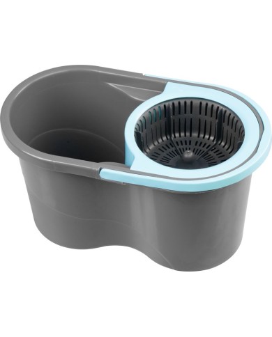 Súprava upratovacia Strend Pro Quantum 16 lit., rotačný mop na podlahy + vedro, teleskopická násada, tyrkys/sivá, mix farieb