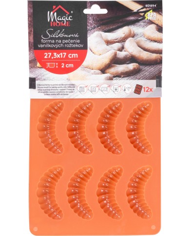 Forma MagicHome, na pečenie, silikón, na 12 vanilkových rožkov, 27,3x17x2 cm