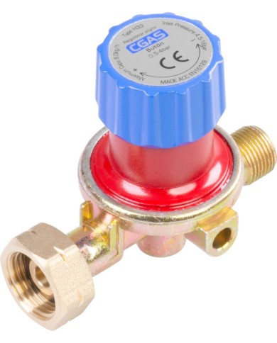 Regulátor plynu CGAS H33, redukčný, nastaviteľný, s ventilom, 0,5-4 bar, výstupný závit G3/8"-LH