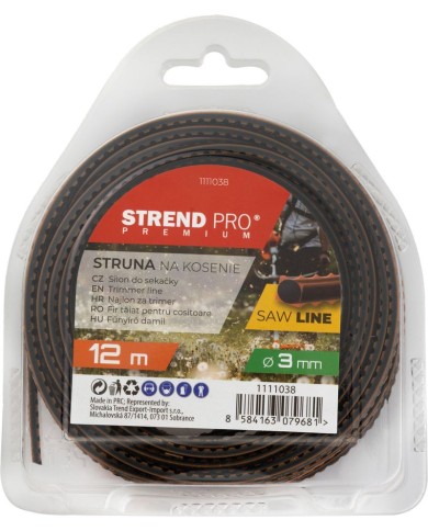 Silon na kosenie Strend Pro Premium SawLine 3 mm, L-12 m, zúbkovaný