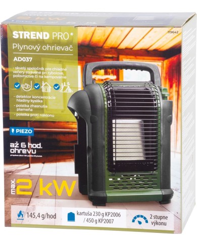 Ohrievač Strend Pro AD037, na kartuš so závitom, kempingový, prenosný, piezo