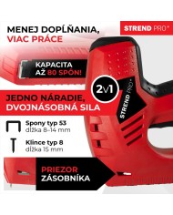Sponkovačka Strend Pro J-123, elektrická, spony 8-14 mm, klince 15 mm