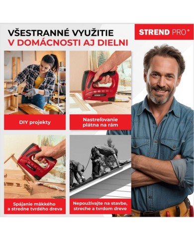 Sponkovačka Strend Pro J-126, 3,6 V, Li-ion, spony 6-10 mm, klince 10 mm