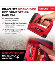Sponkovačka Strend Pro J-126, 3,6 V, Li-ion, spony 6-10 mm, klince 10 mm