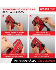 Sponkovačka Strend Pro J-126, 3,6 V, Li-ion, spony 6-10 mm, klince 10 mm