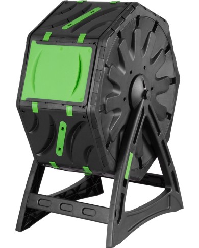 Komposter Strend Pro Garden, bubnový, 70 lit., čierny, 55,5x36x72 cm