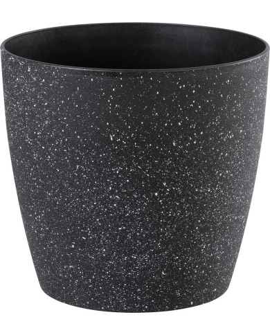 Kvetináč Strend Pro Stone, 35x35 cm, čierny, efekt kameňa