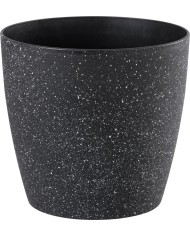 Kvetináč Strend Pro Stone, 28x26 cm, čierny, efekt kameňa