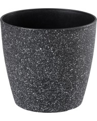Kvetináč Strend Pro Stone, 23x20,5 cm, čierny, efekt kameňa